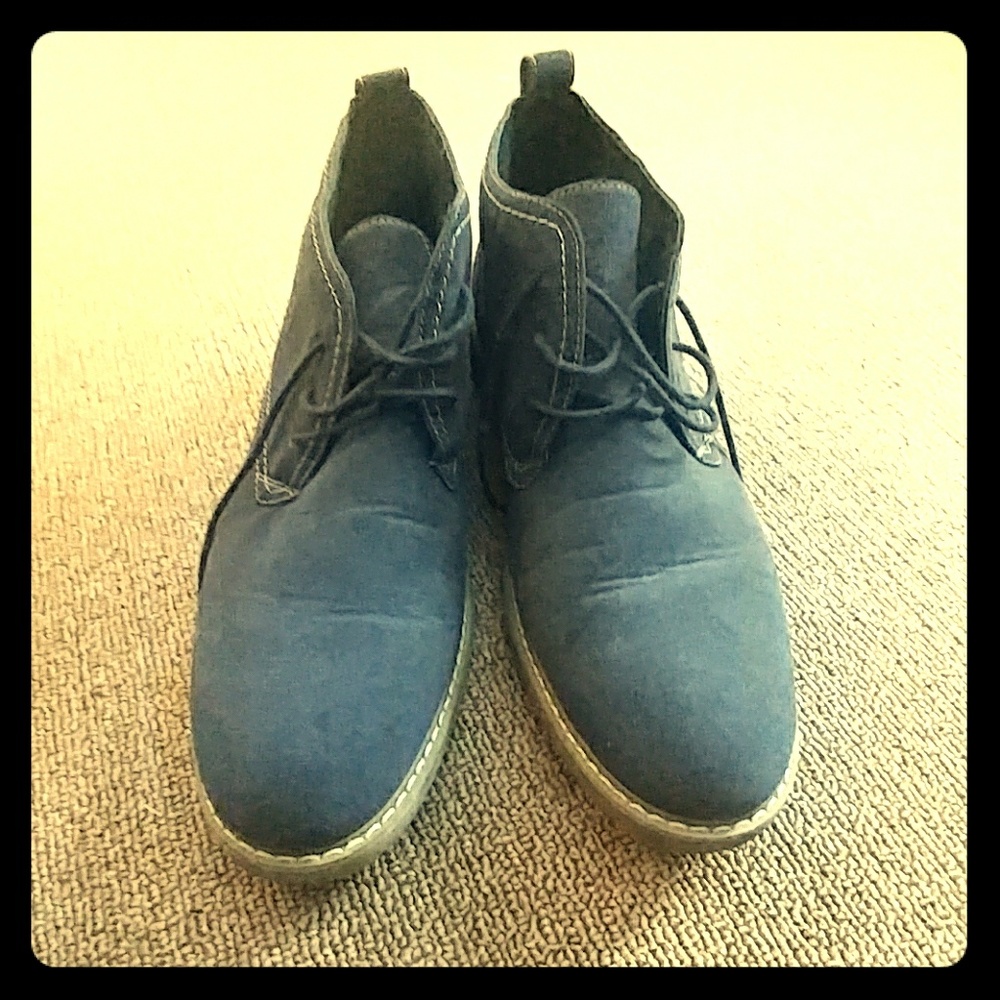 Mens Ferro Also Blue Suede Chukka Boots size 11